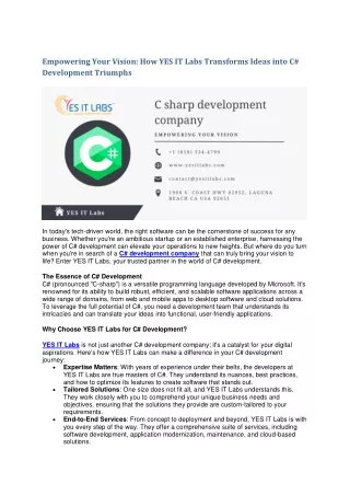 C# development company