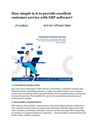How simple is it to provide excellent customer service with ERP software