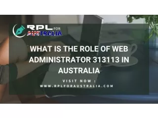 What is the Role of Web Administrator 313113 in Australia