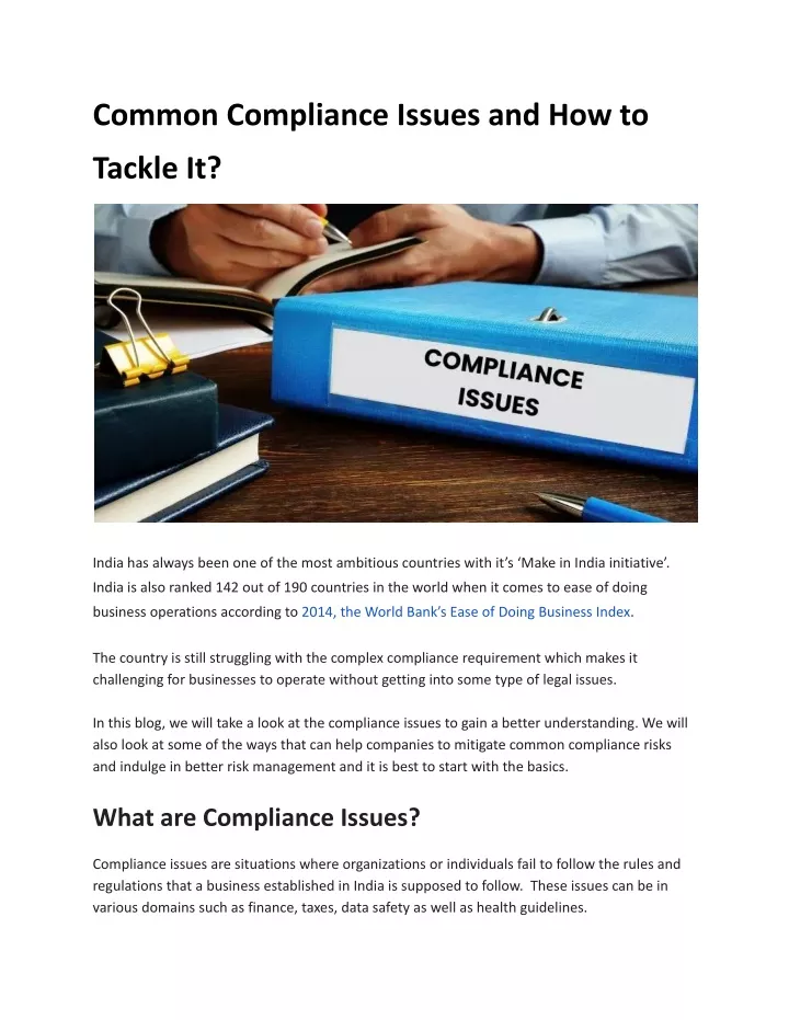 common compliance issues and how to