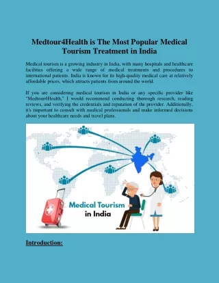 Medtour 4Health is The Most Popular Medical Tourism Treatment in India