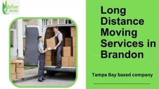 Best Long Distance Moving Services in Brandon