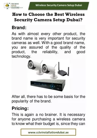 wireless security camera setup dubai