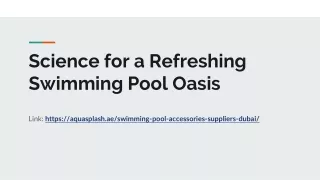 Science for a Refreshing Swimming Pool Oasis