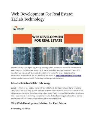 Web Development For Real Estate 1
