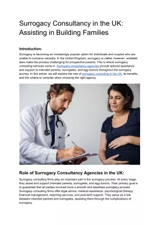 Surrogacy Consultancy in the UK_ Assisting in Building Families