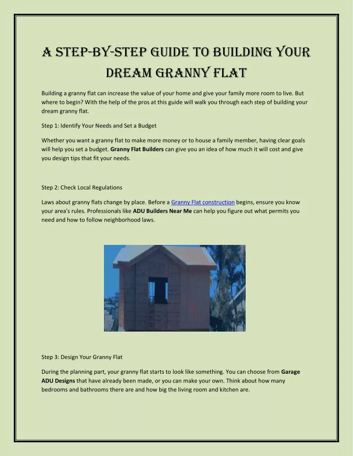 a step by step guide to building your dream