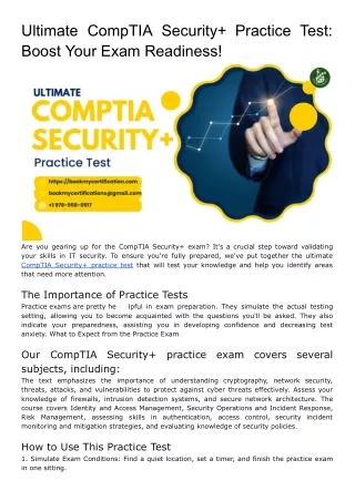 Ultimate CompTIA Security  Practice Test: Boost Your Exam Readiness!