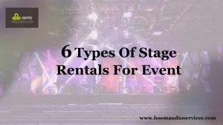 6 Types Of Stage Rentals For Event