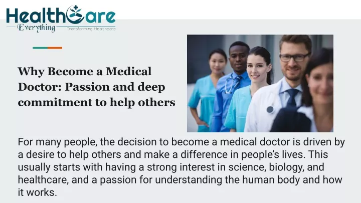 why become a medical doctor passion and deep