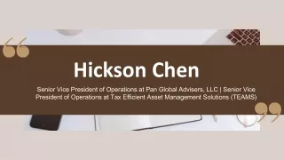 Hickson Chen - Possesses Excellent Presentation Skills