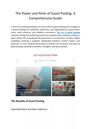 The Power and Perks of Guest Posting: A Comprehensive Guide