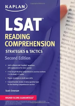 [PDF READ ONLINE] Kaplan LSAT Reading Comprehension Strategies & Tactics (Kaplan Test Prep)