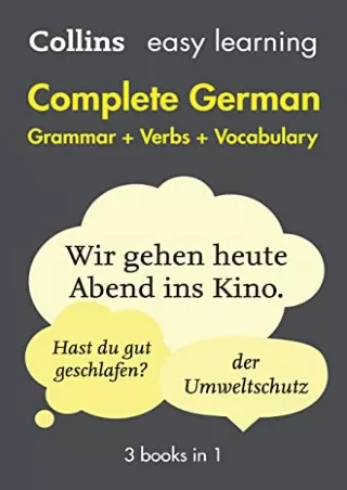PDF/READ Complete German Grammar Verbs Vocabulary: 3 Books in 1 (Collins Easy Learning)