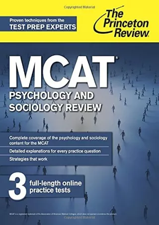 [READ DOWNLOAD] MCAT Psychology and Sociology Review: New for MCAT 2015 (Graduate School Test