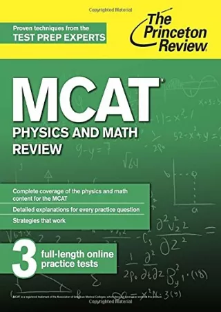 Download Book [PDF] MCAT Physics and Math Review: New for MCAT 2015 (Graduate School Test