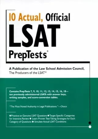 get [PDF] Download 10 Actual, Official LSAT PrepTests (Lsat Series)
