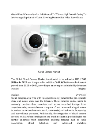 Cloud Camera Market