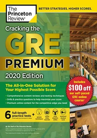 [PDF READ ONLINE] Cracking the GRE Premium Edition with 6 Practice Tests, 2020: The All-in-One