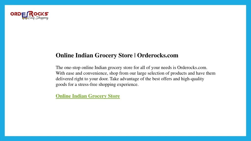 PPT - Online Indian Grocery Store Orderocks.com PowerPoint Presentation ...