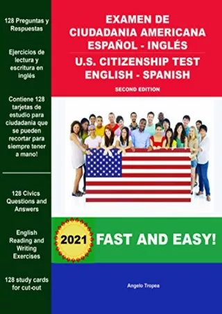 Read ebook [PDF] Examen de Ciudadania Americana Español - Inglés U.S. Citizenship Test English