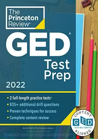 get [PDF] Download Princeton Review GED Test Prep, 2022: Practice Tests   Review & Techniques