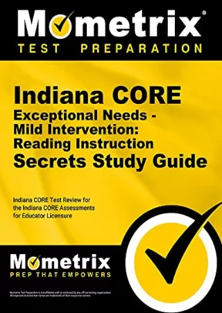 DOWNLOAD/PDF Indiana CORE Exceptional Needs - Mild Intervention: Reading Instruction