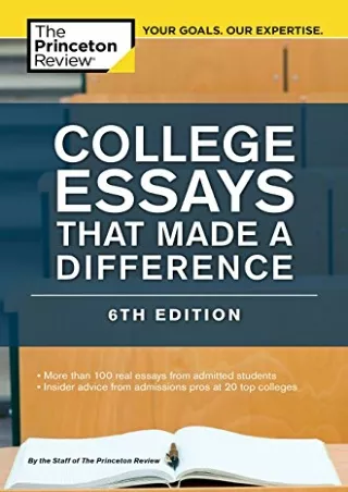 get [PDF] Download College Essays That Made a Difference, 6th Edition (College Admissions Guides)