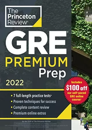 [PDF READ ONLINE] Princeton Review GRE Premium Prep, 2022: 7 Practice Tests   Review &