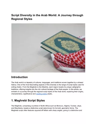 Script Diversity in the Arab World_ A Journey through Regional Styles