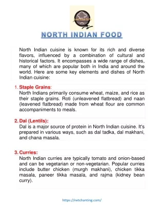 NORTH INDIAN FOOD
