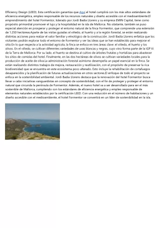 El Respeto por el Medio Ambiente en la Agenda de Formentor