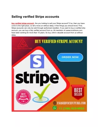 Selling verified Stripe accounts