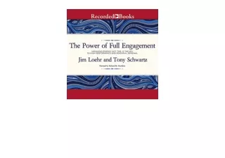 Ebook download The Power of Full Engagement Managing Energy Not Time is the Key