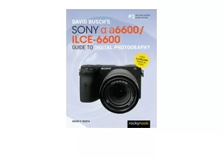 PDF read online David Busch’s Sony Alpha a6600 ILCE 6600 Guide to Digital Photog