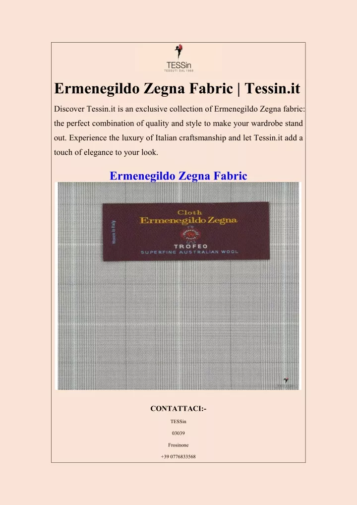 ermenegildo zegna fabric tessin it