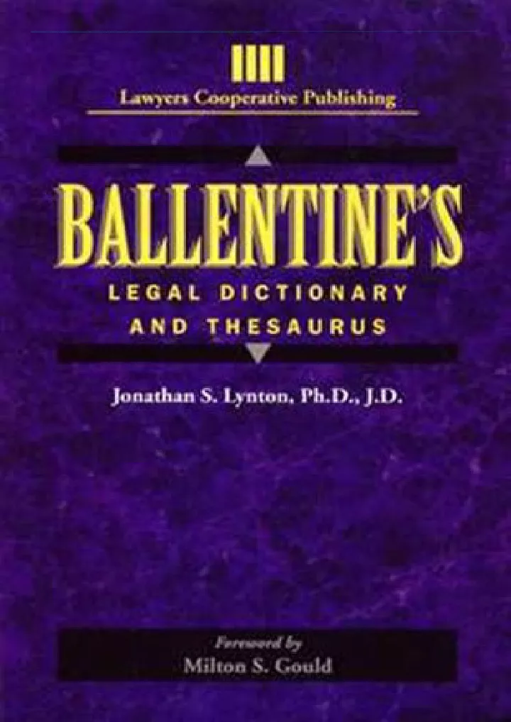 ballentine s legal dictionary thesaurus lawyers