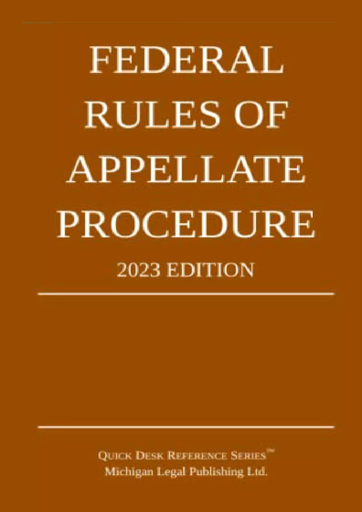 federal rules of appellate procedure 2023 edition
