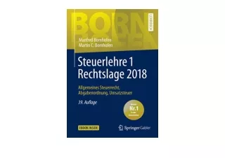 Download PDF Steuerlehre 1 Rechtslage 2018 Allgemeines Steuerrecht Abgabenordnun