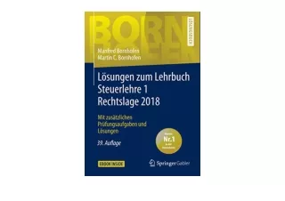 PDF read online Lösungen zum Lehrbuch Steuerlehre 1 Rechtslage 2018 Mit zusätzli