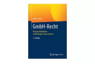 Ebook download GmbH Recht Was Geschäftsführer und Manager wissen müssen German E