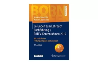 Download PDF Lösungen zum Lehrbuch Buchführung 2 DATEV Kontenrahmen 2019 Mit zus