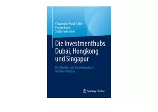Ebook download Die Investmenthubs Dubai Hongkong und Singapur Das Rechts und Ste