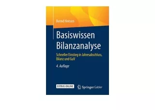 Ebook download Basiswissen Bilanzanalyse Schneller Einstieg in Jahresabschluss B