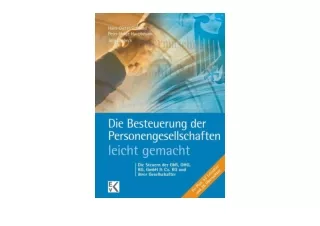 PDF read online Die Besteuerung Der Personengesellschaften Leicht Gemacht Die St