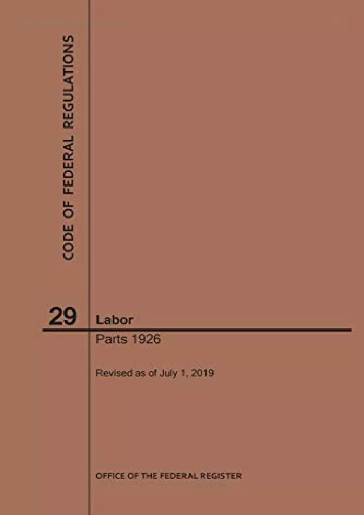 code of federal regulations title 29 labor parts