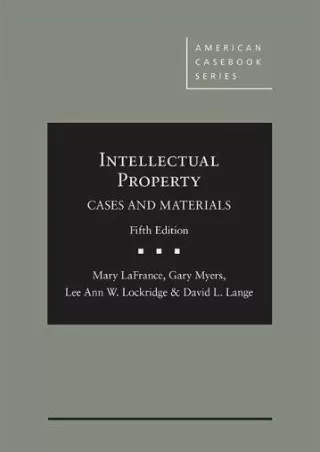 DOWNLOAD [PDF] Intellectual Property: Cases and Materials (American Caseboo