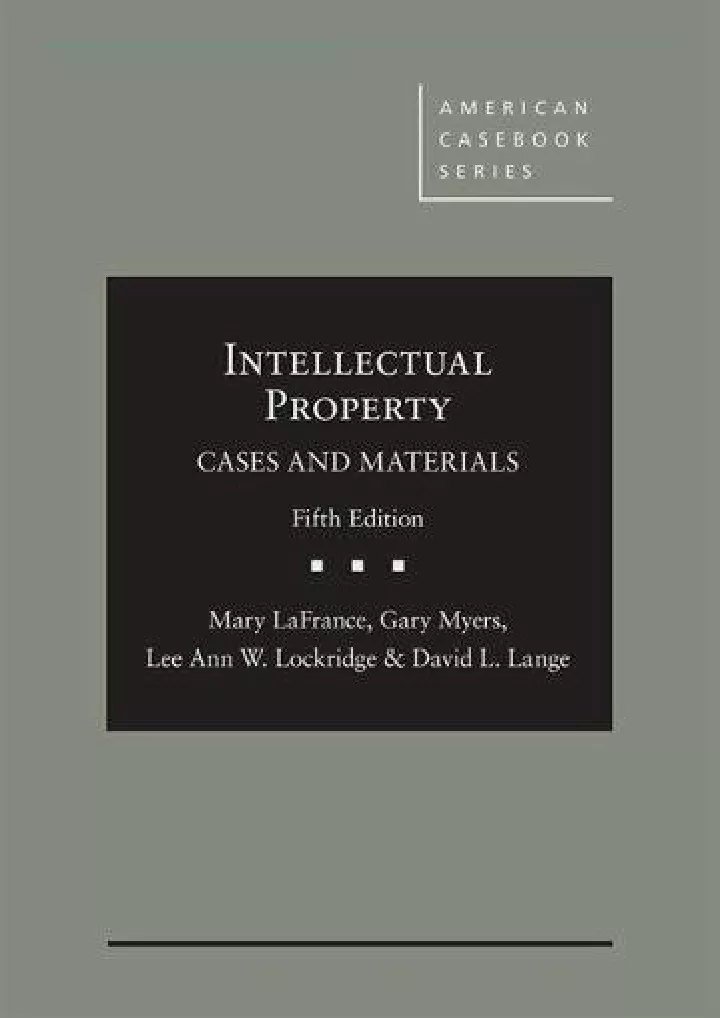 intellectual property cases and materials