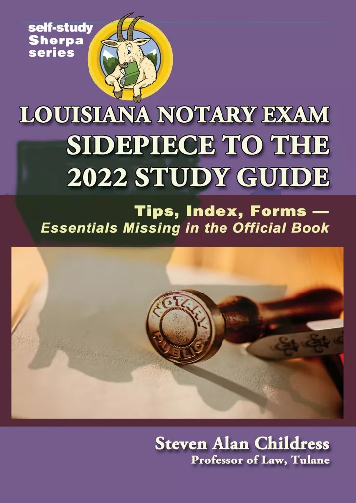 louisiana notary exam sidepiece to the 2022 study