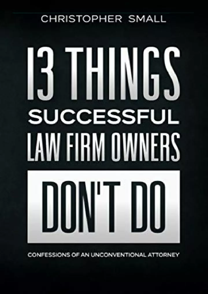 13 things successful law firm owners